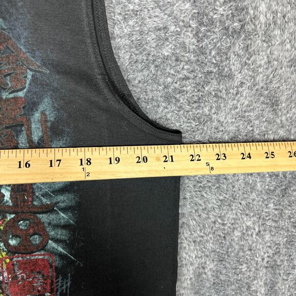 Vintage Top Heavy Y2K Shirt Mens Large Black Dragon Skater Tank Top Graphic Tee - Picture 4 of 6